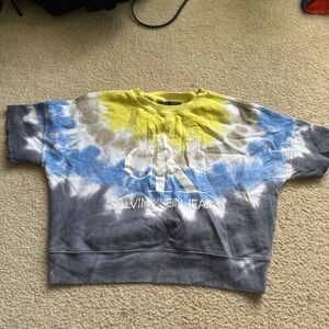 Calvin Klein Tie-Dye Sweatshirt - Blue, Yellow, Gray